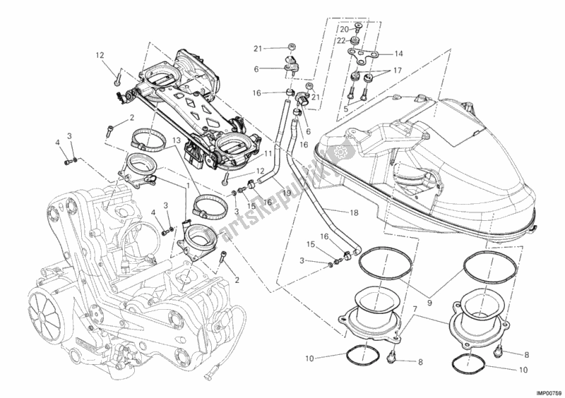 Todas las partes para 017 - Cuerpo Del Acelerador de Ducati Diavel AMG 1200 2013